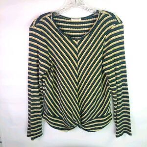 Yellow Chair Striped Knit Shirt. Size L.